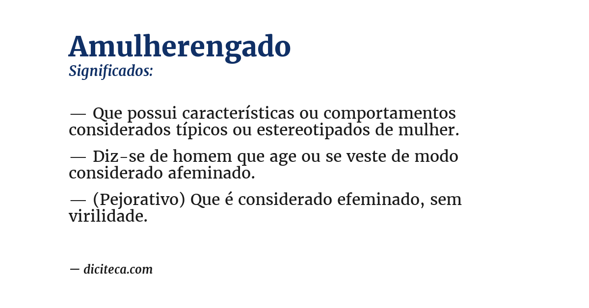 Significado de amulherengado