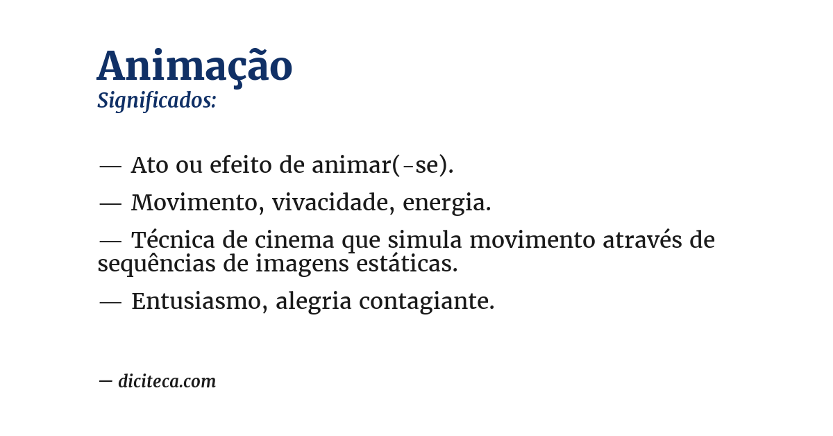Significado de animação