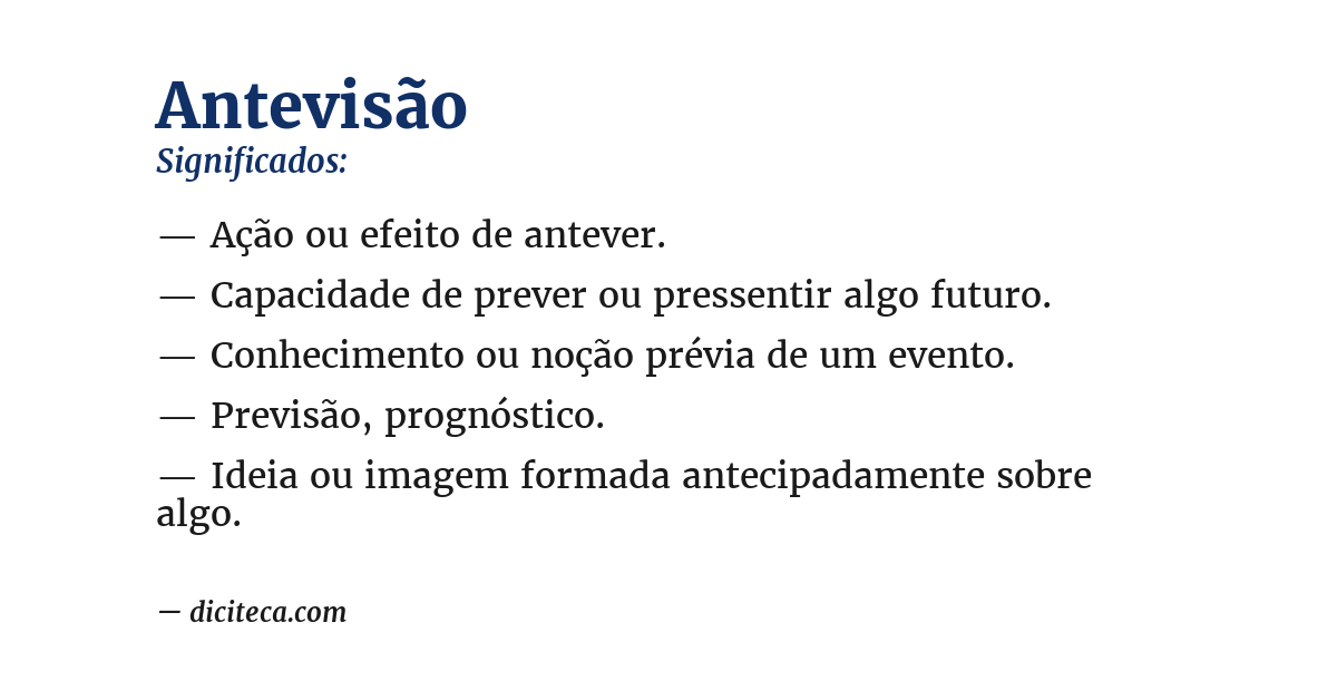 Significado de antevisão