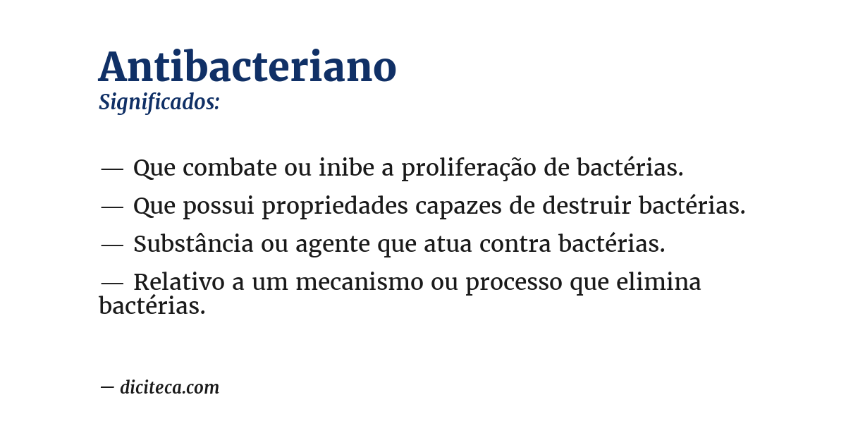 Significado de antibacteriano