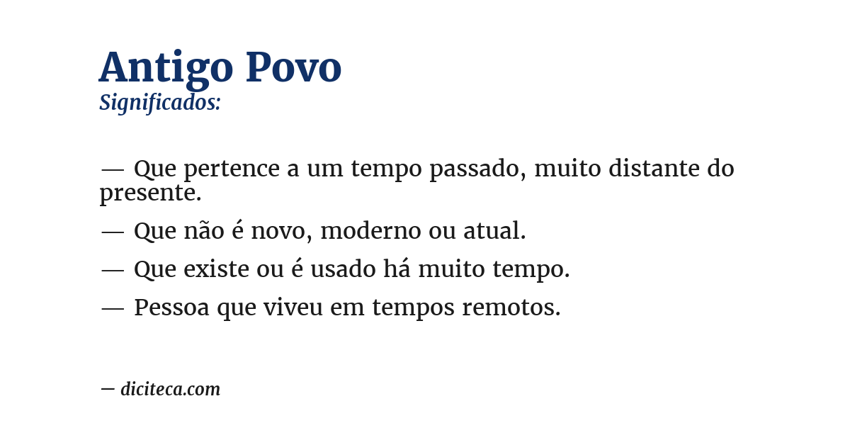 Significado de antigo povo