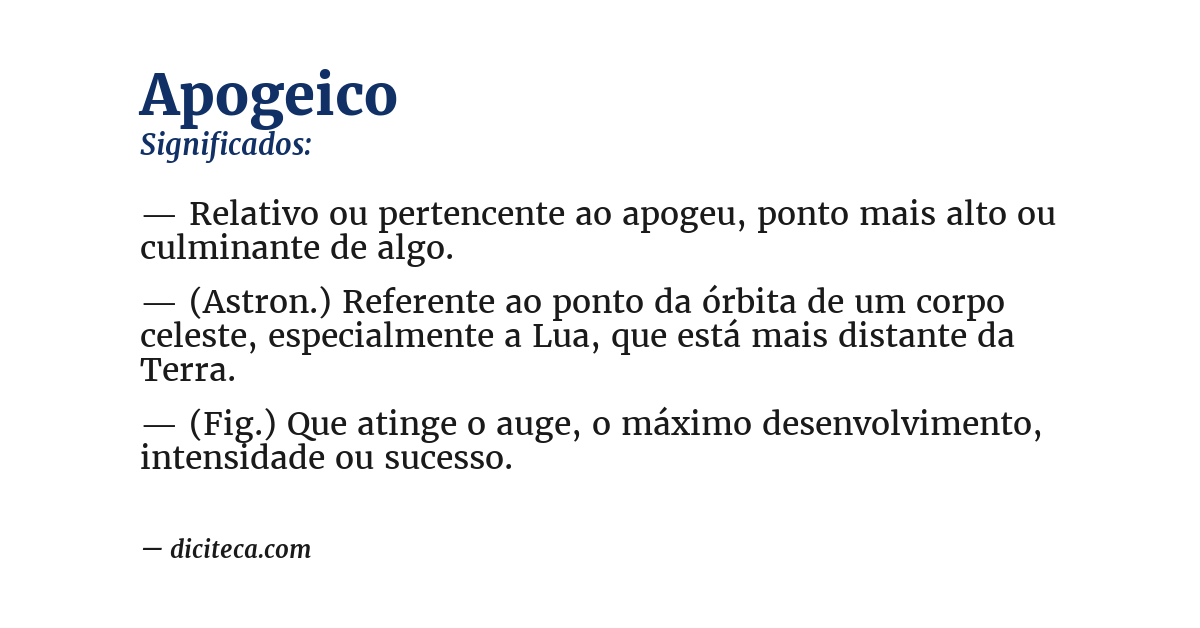 Significado de apogeico