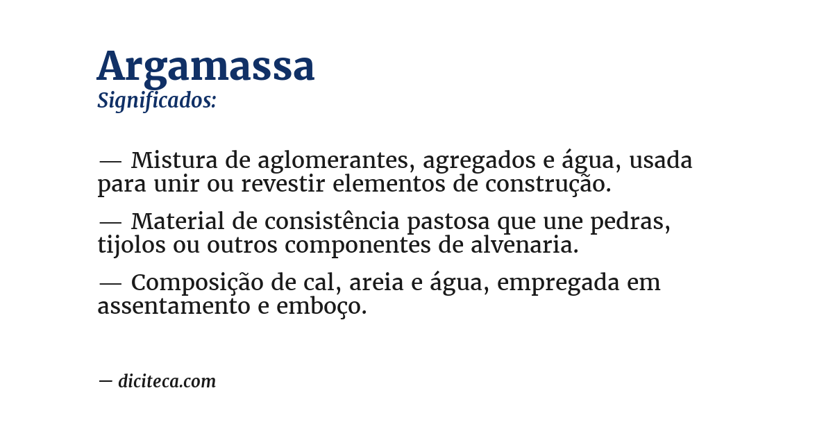 Significado de argamassa