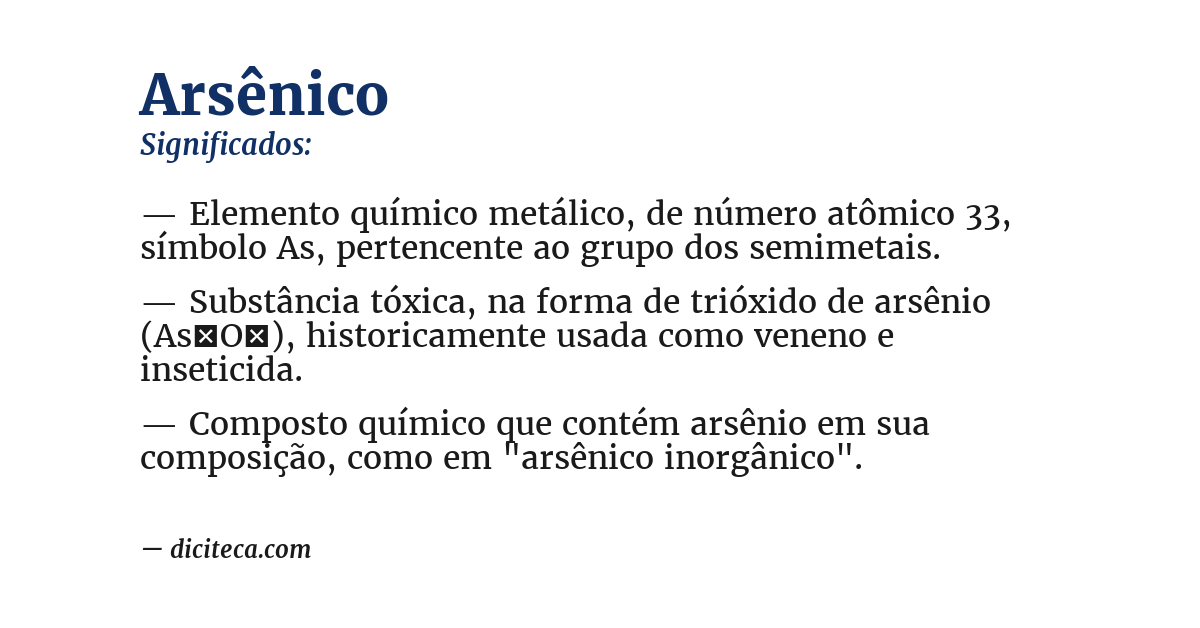Significado de arsênico