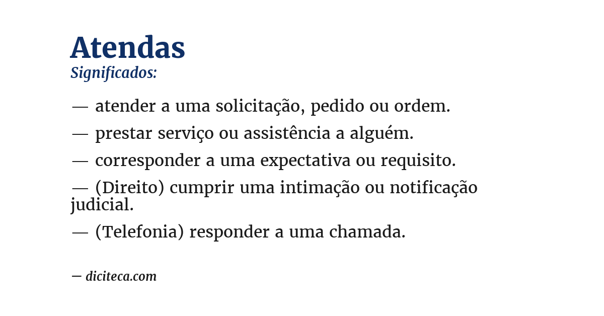 Significado de atendas