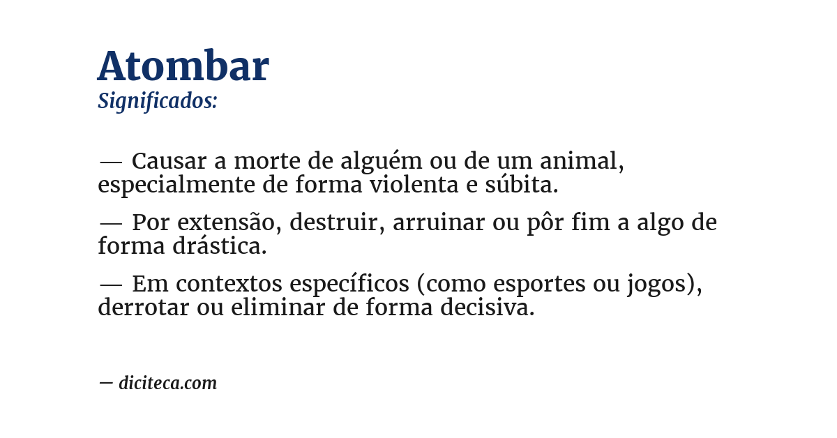 Significado de atombar