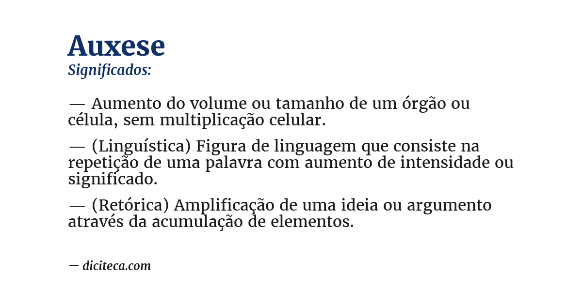 Significado de auxese