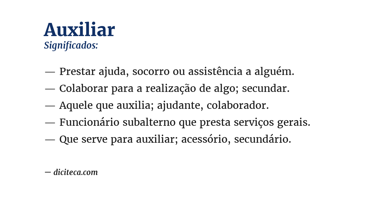 Significado de auxiliar