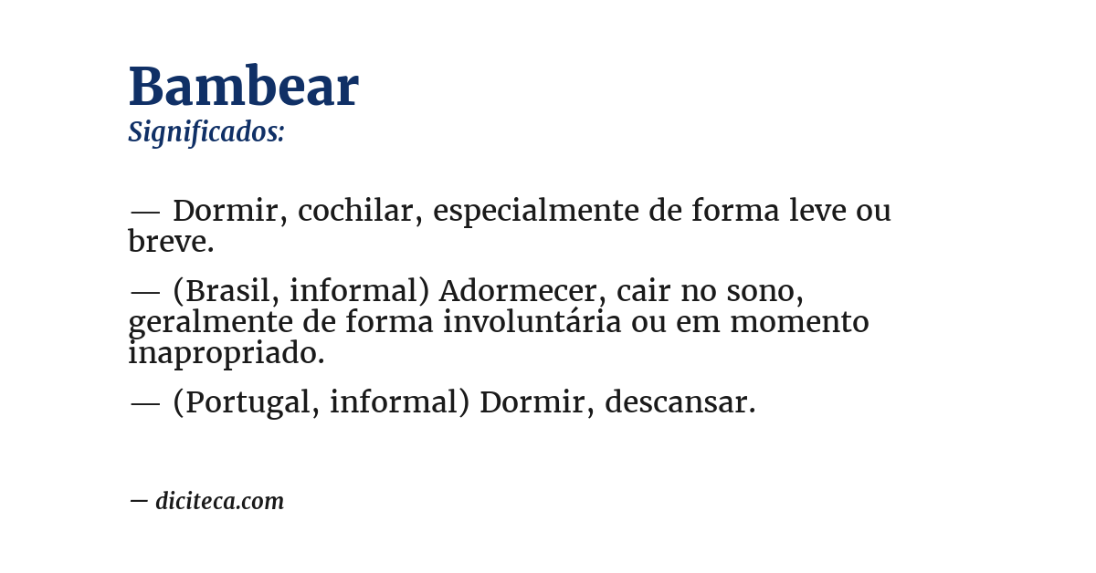 Significado de bambear