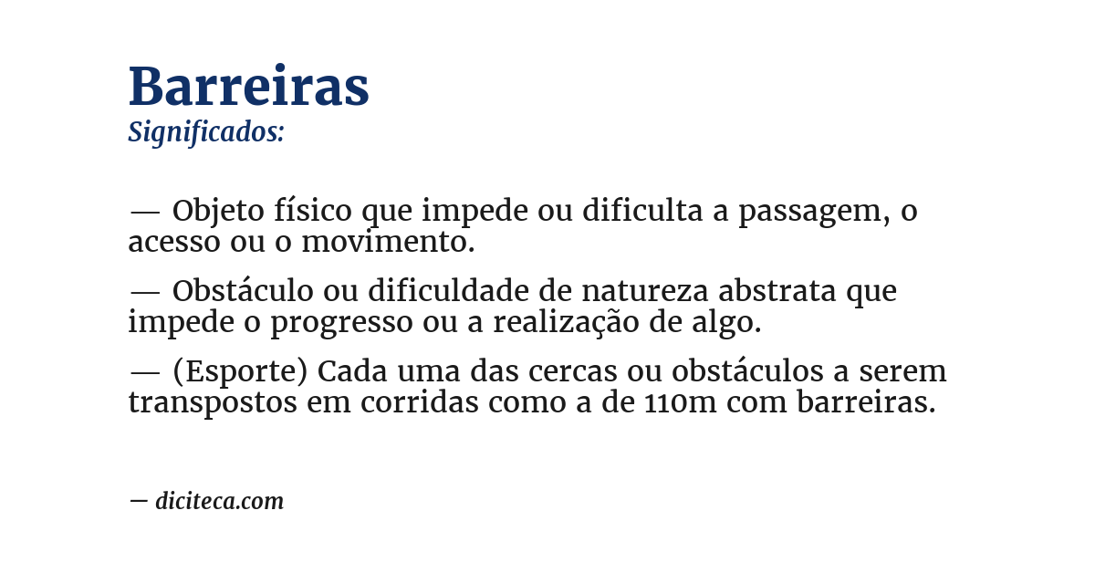 Significado de barreiras