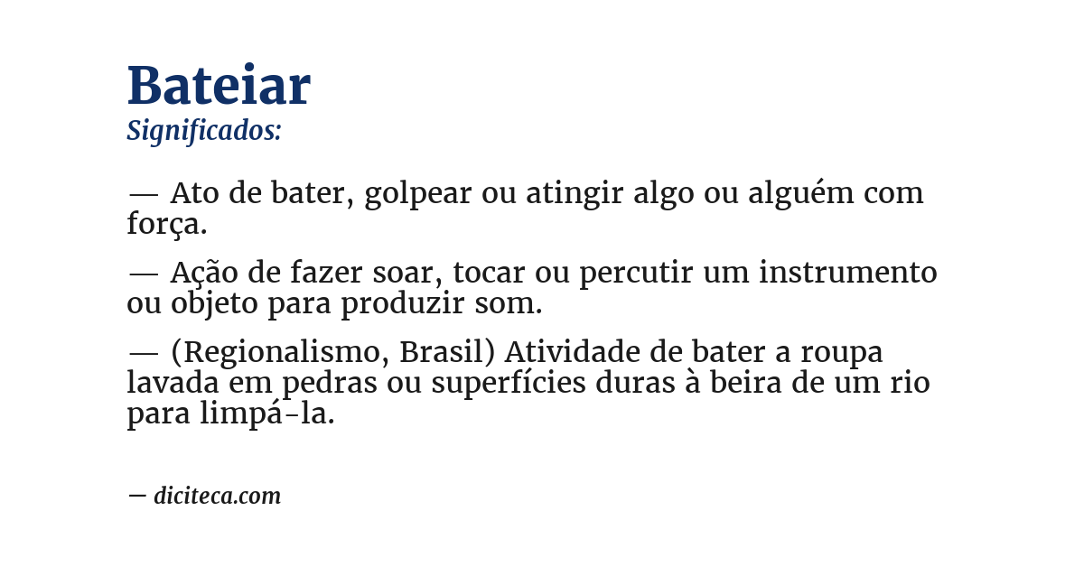 Significado de bateiar