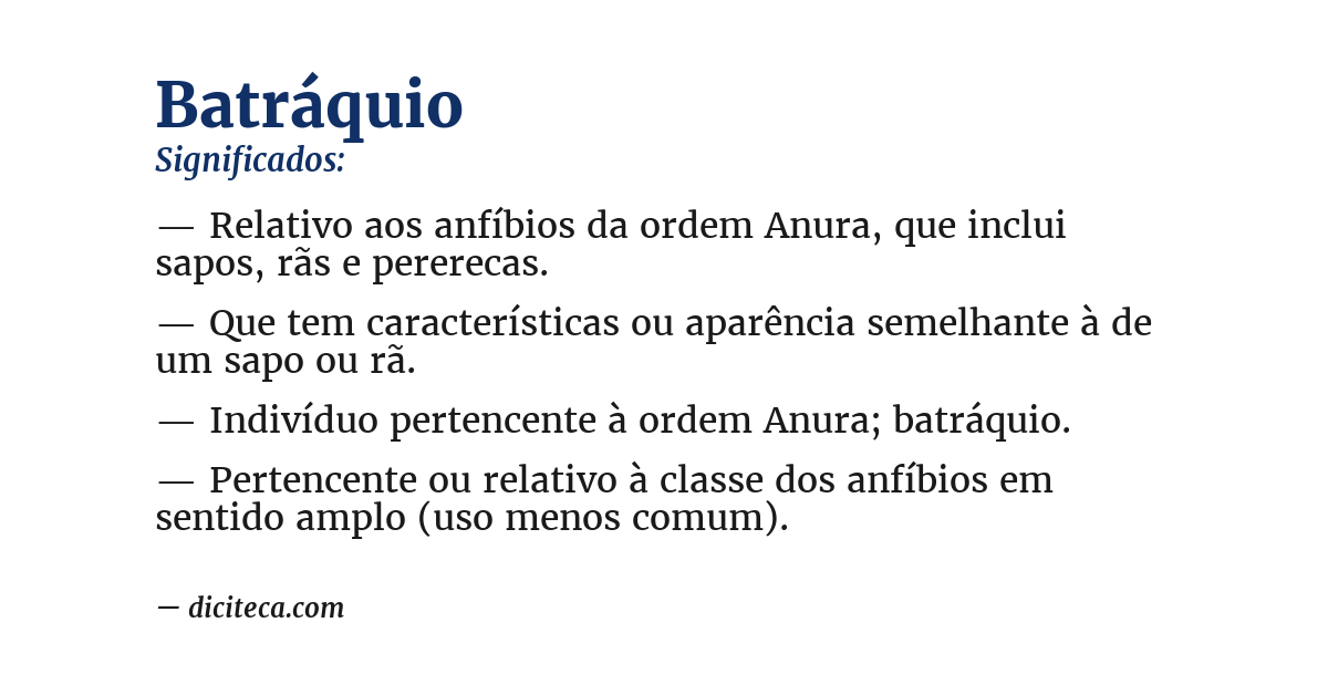 Significado de batráquio