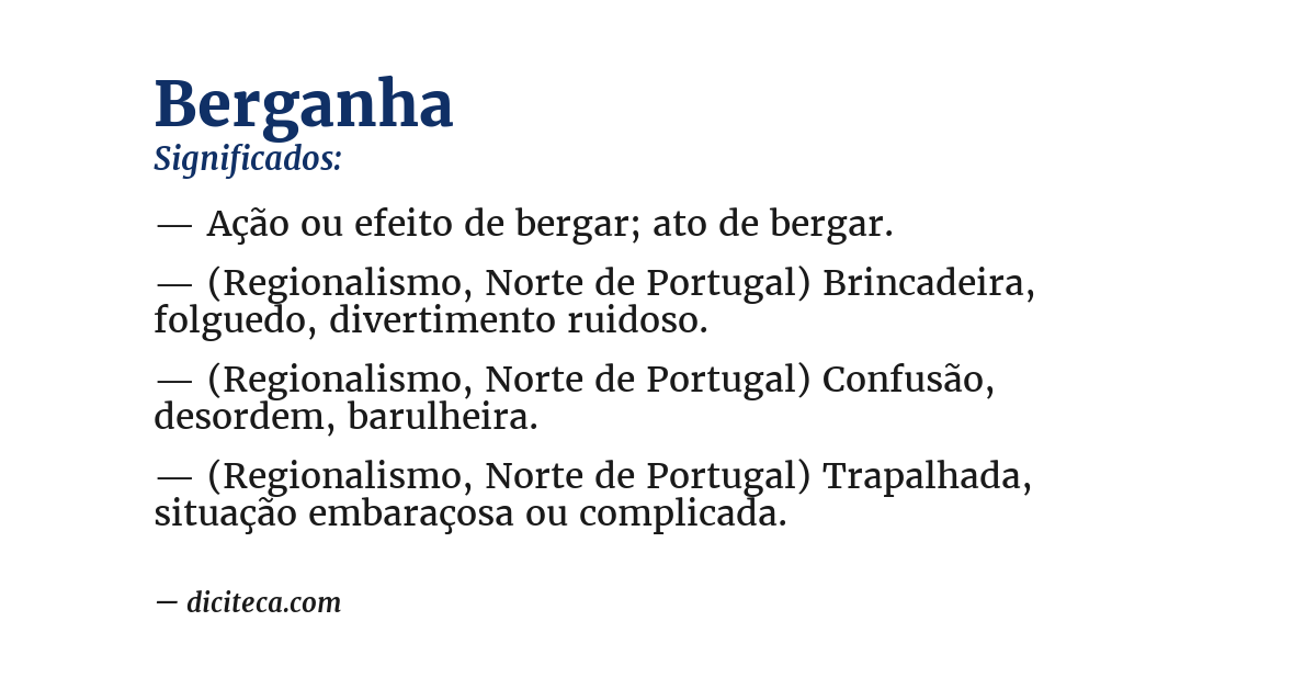 Significado de berganha