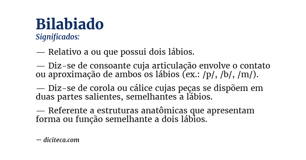 Significado de bilabiado