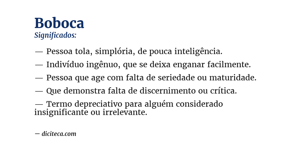Significado de boboca