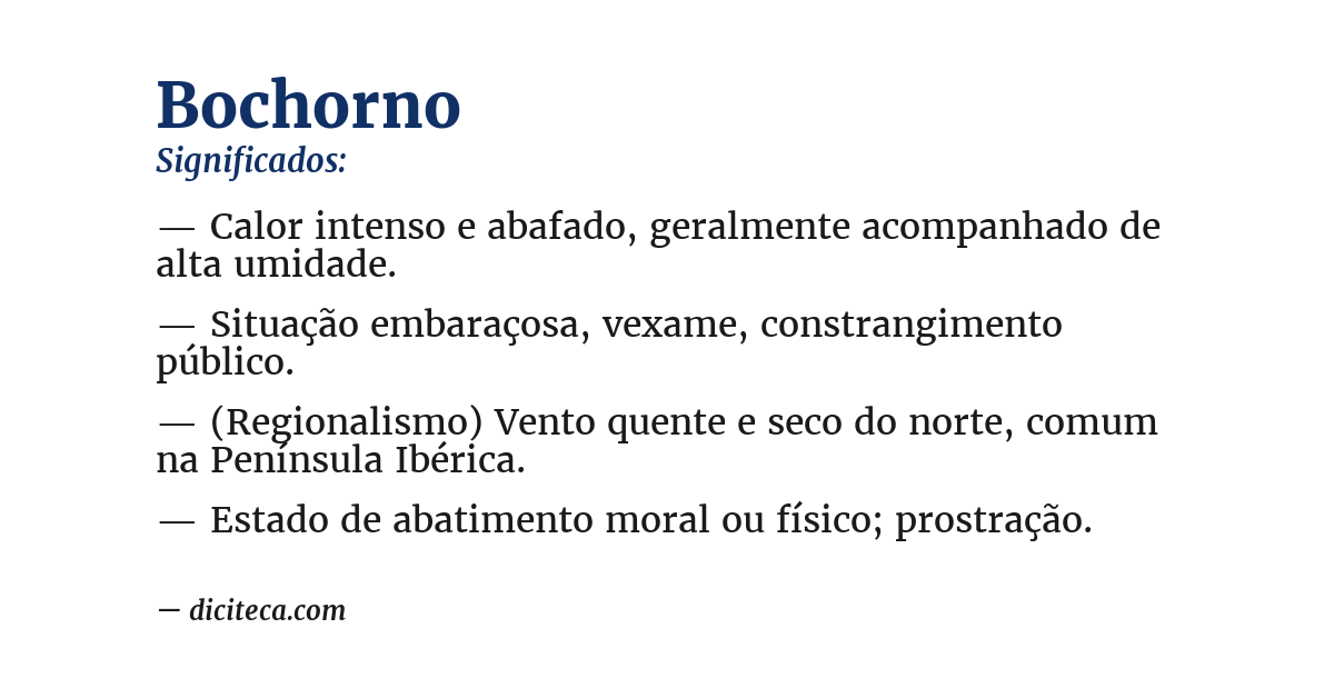 Significado de bochorno