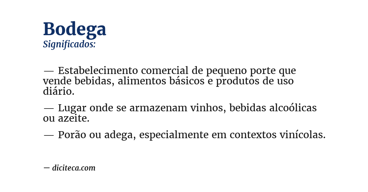 Significado de bodega