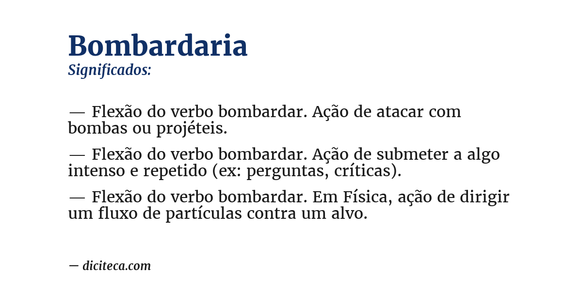 Significado de bombardaria