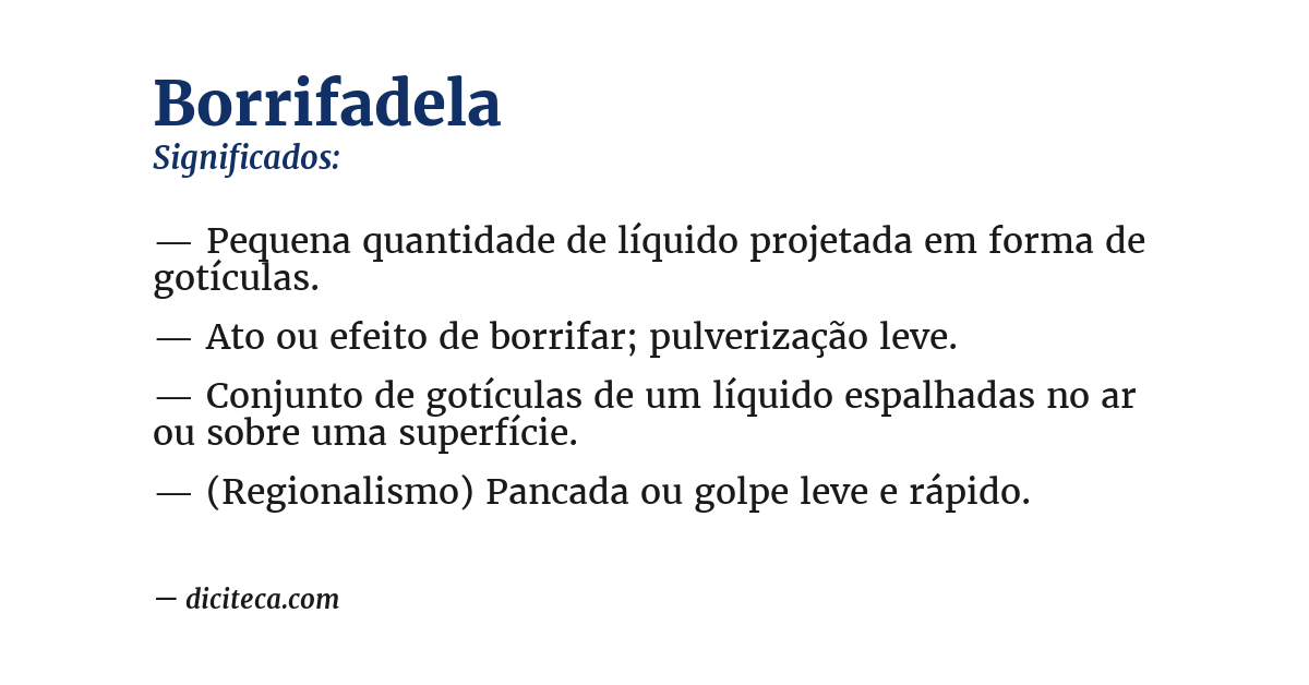 Significado de borrifadela