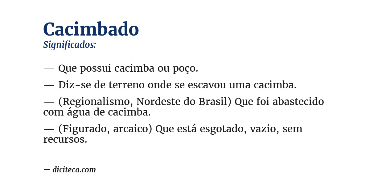 Significado de cacimbado