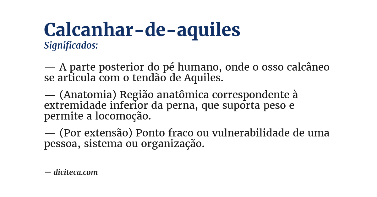 Significado de calcanhar-de-aquiles