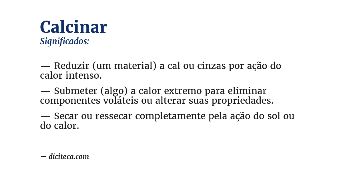 Significado de calcinar