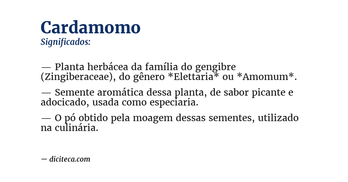 Significado de cardamomo