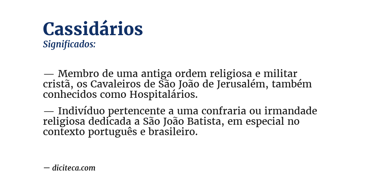 Significado de cassidários