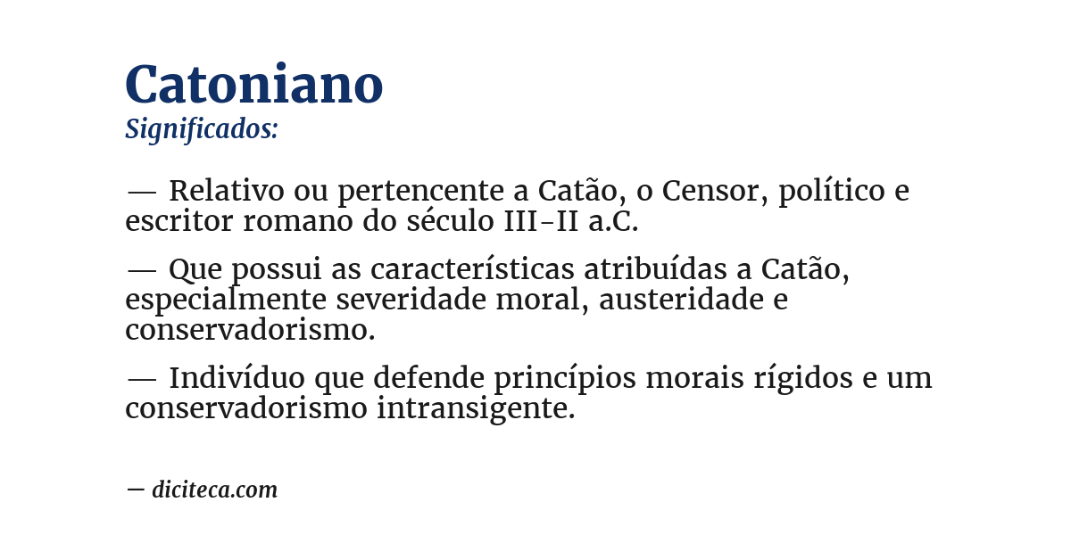 Significado de catoniano
