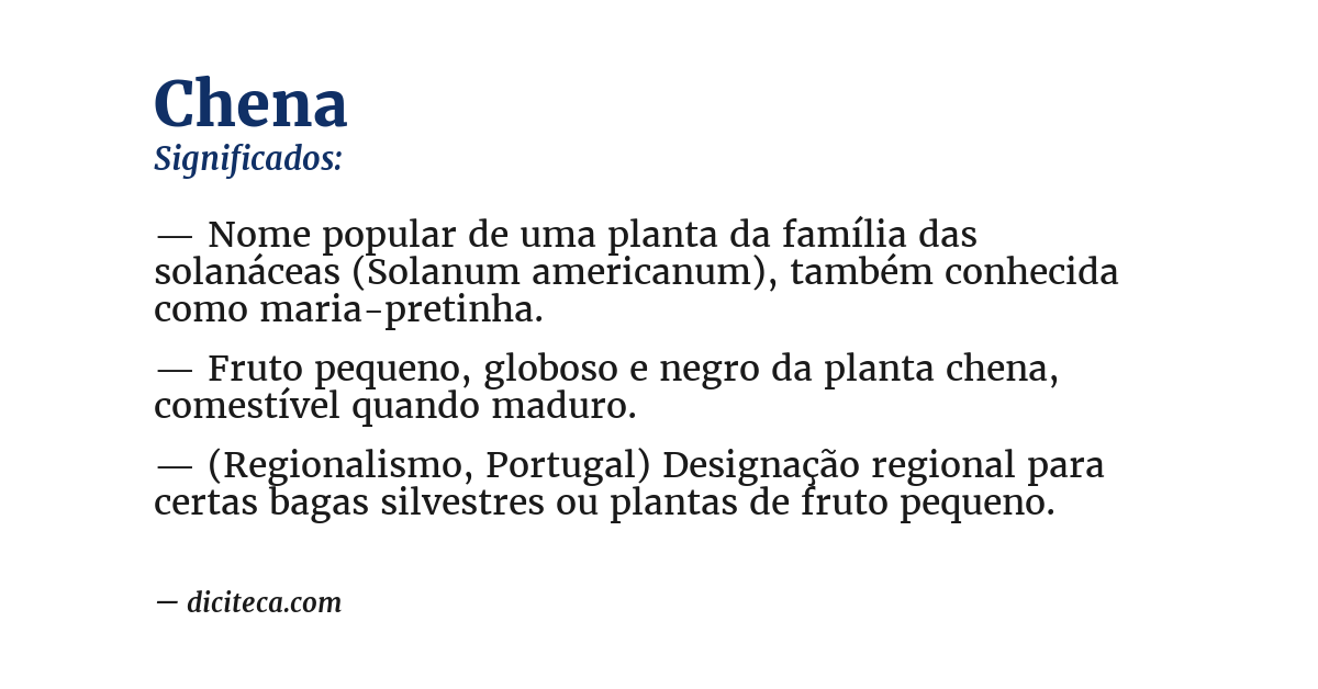 Significado de chena