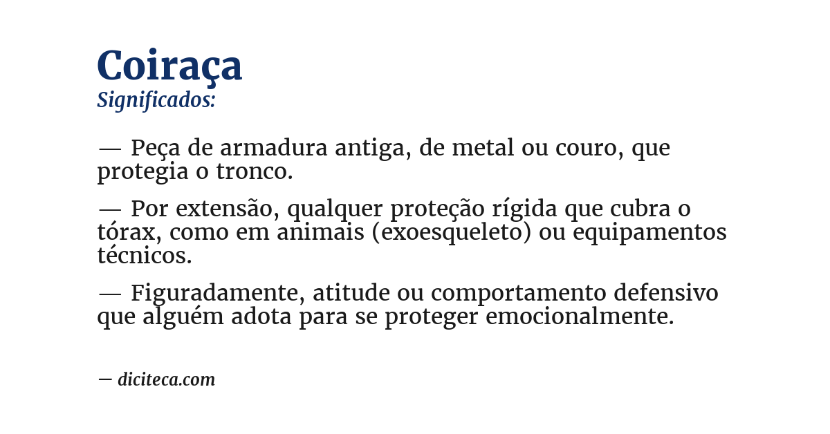 Significado de coiraça