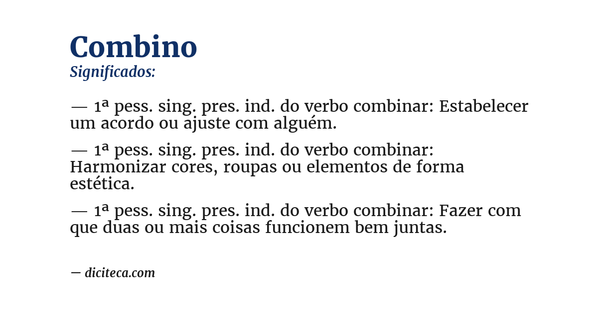 Significado de combino