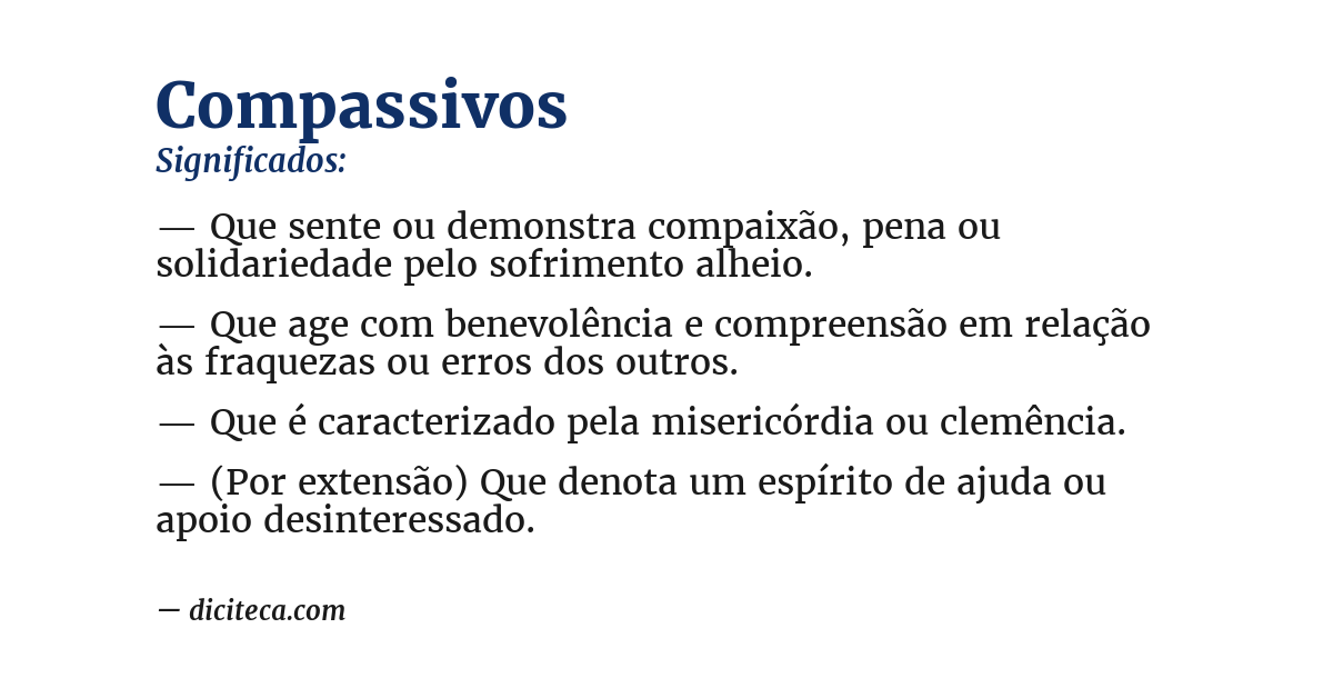 Significado de compassivos