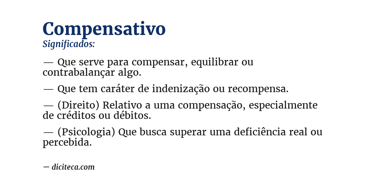 Significado de compensativo