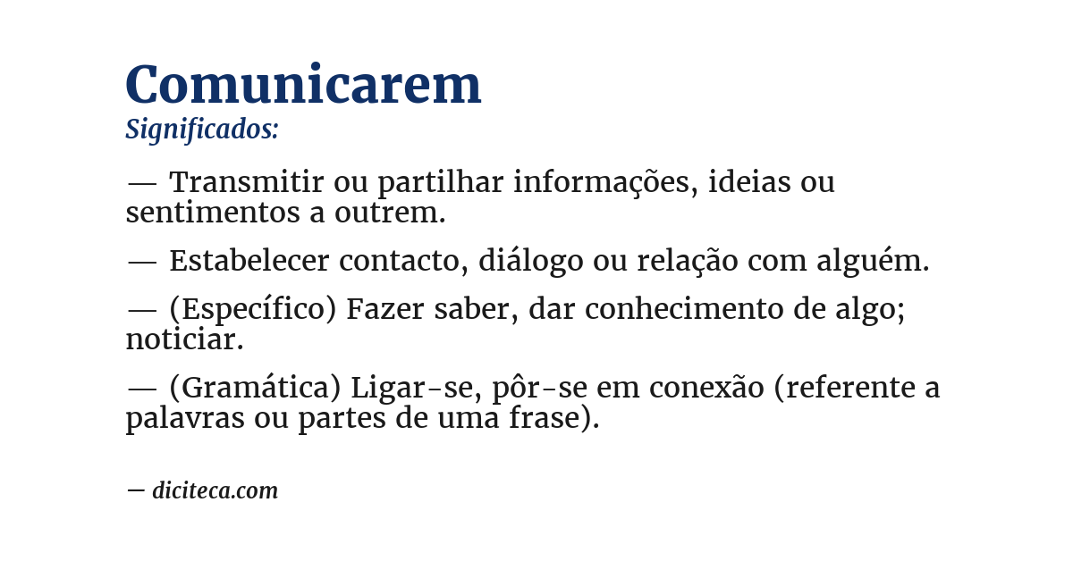 Significado de comunicarem