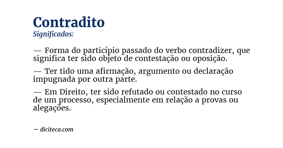 Significado de contradito