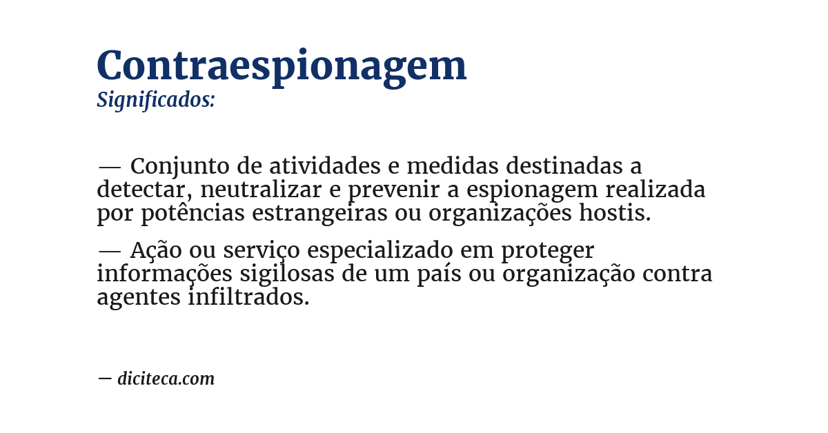 Significado de contraespionagem