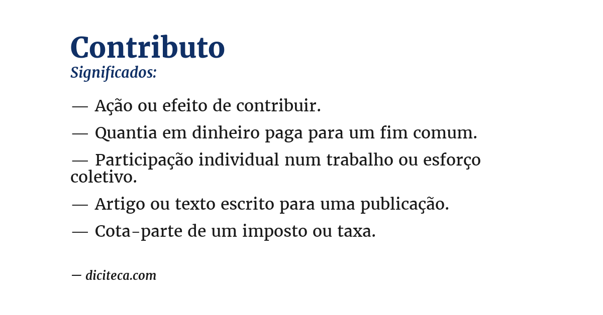 Significado de contributo