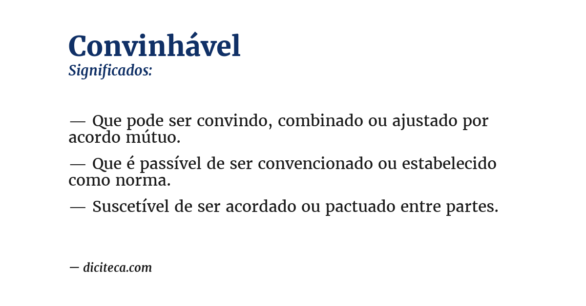 Significado de convinhável
