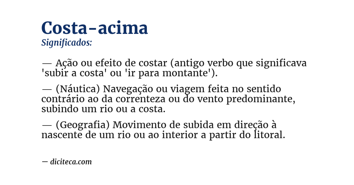 Significado de costa-acima