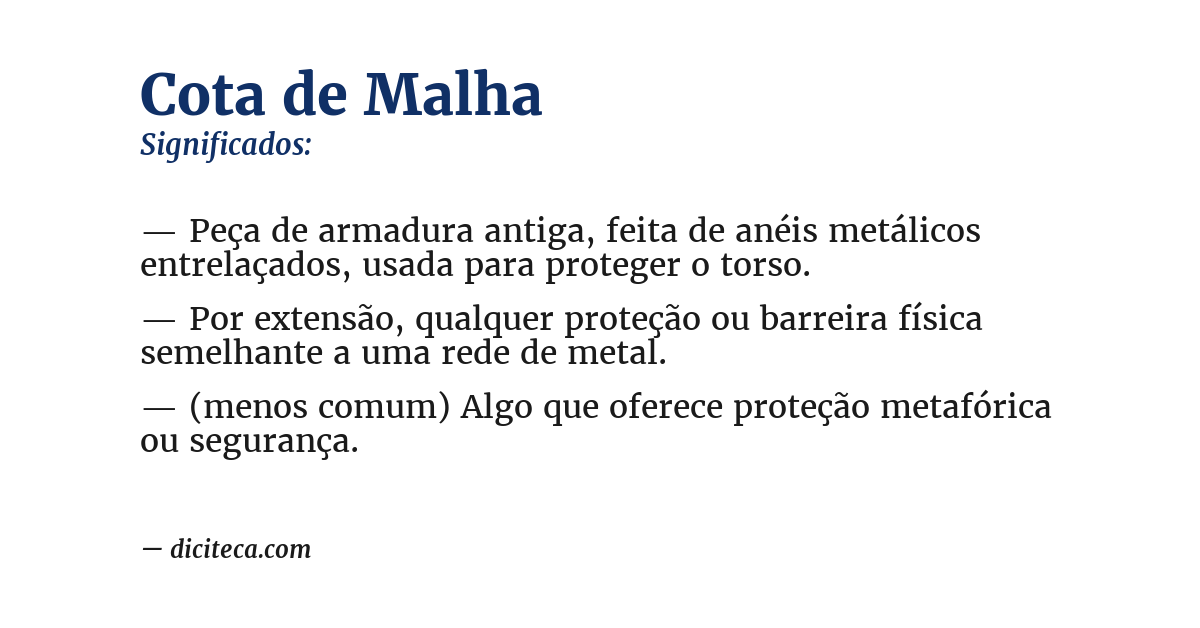 Significado de cota de malha