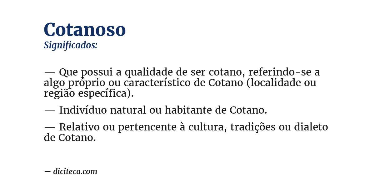 Significado de cotanoso