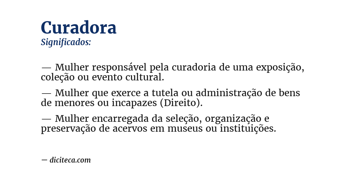 Significado de curadora