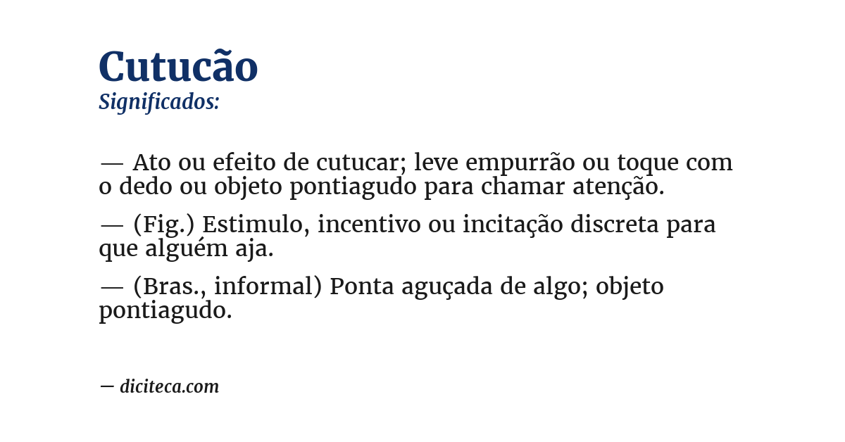 Significado de cutucão