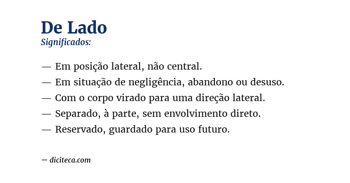 Significado de de lado
