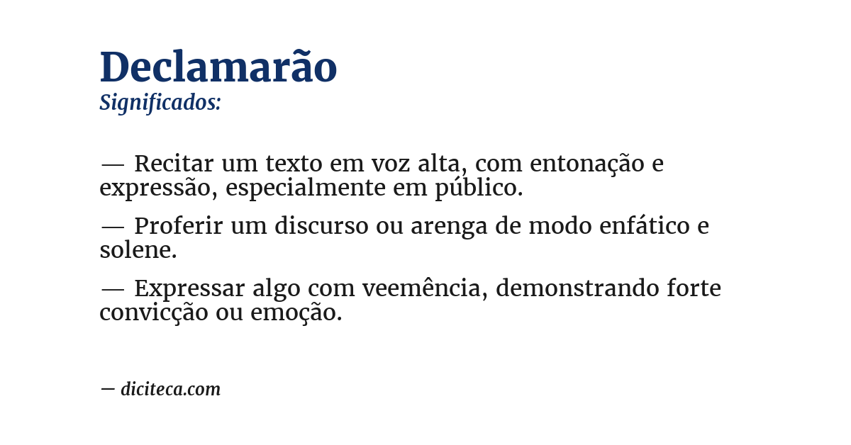 Significado de declamarão