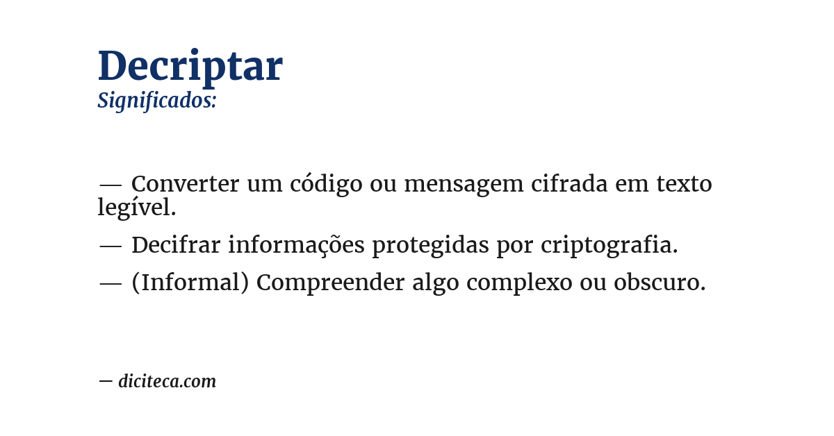 Significado de decriptar