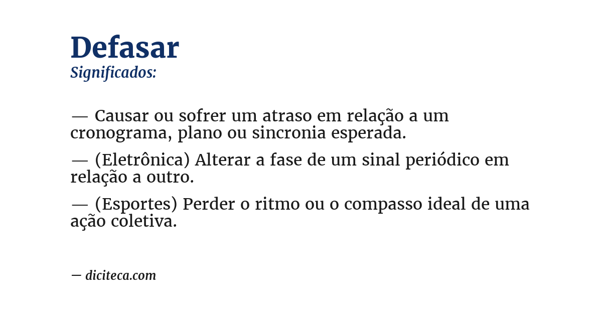 Significado de defasar