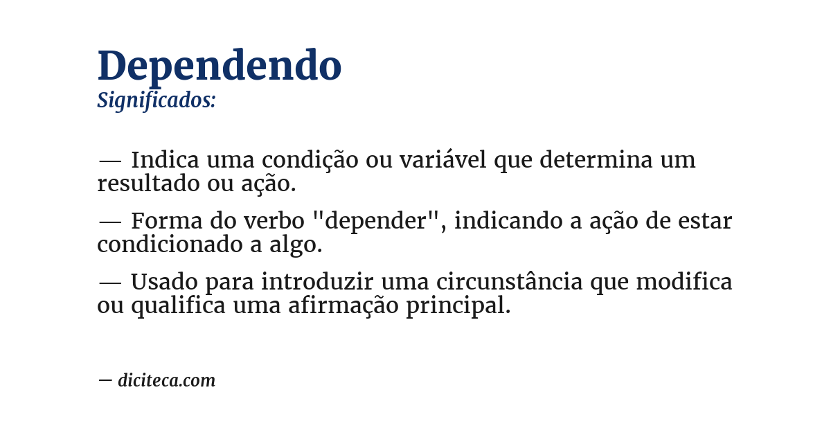 Significado de dependendo