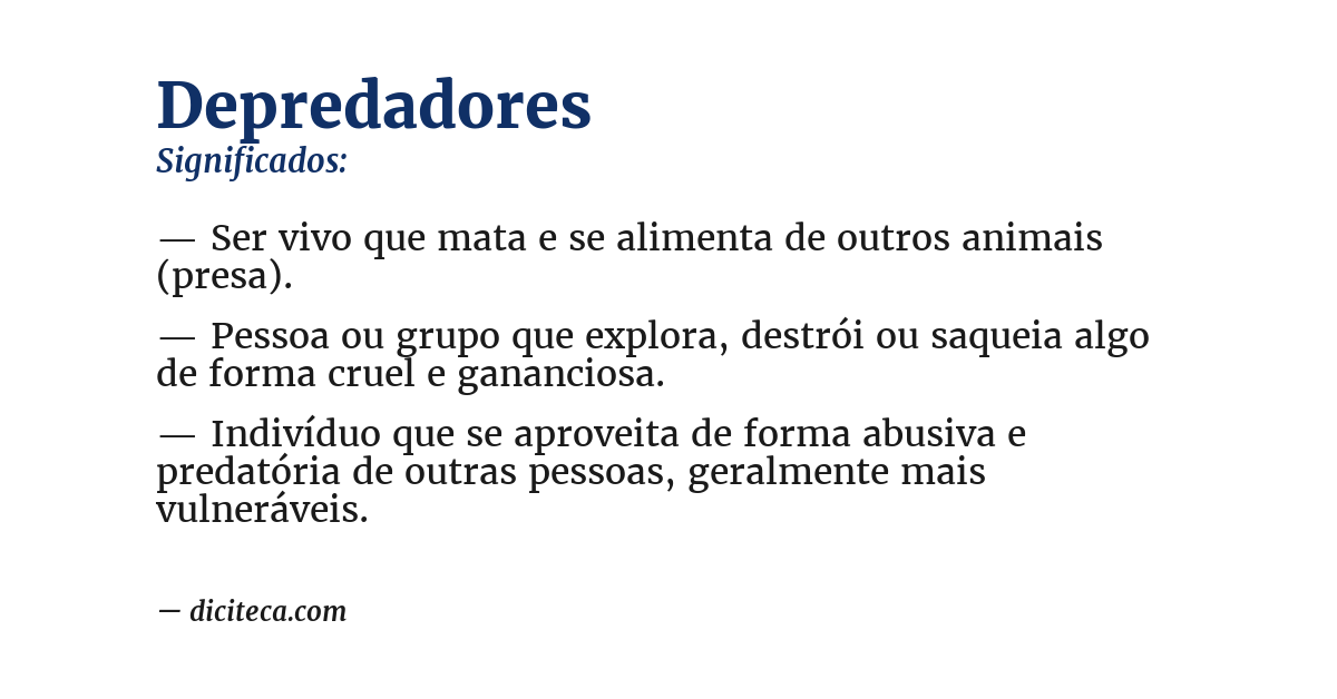 Significado de depredadores